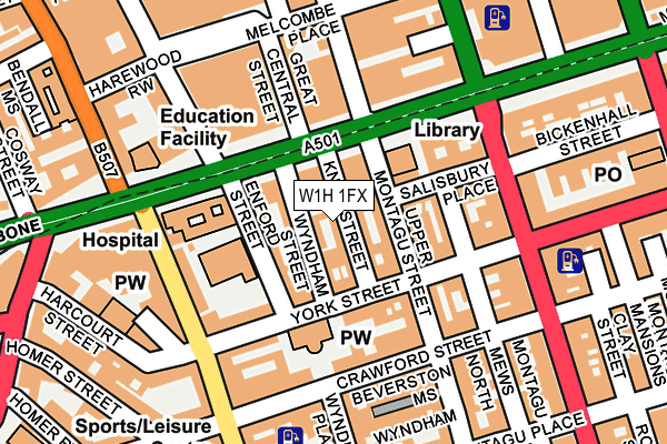 W1H 1FX map - OS OpenMap – Local (Ordnance Survey)
