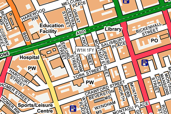 W1H 1FY map - OS OpenMap – Local (Ordnance Survey)