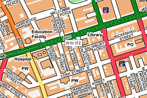 W1H 1FZ map - OS OpenMap – Local (Ordnance Survey)