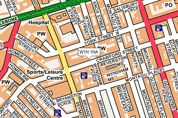 W1H 1HA map - OS OpenMap – Local (Ordnance Survey)