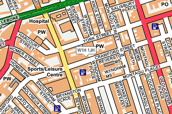 W1H 1JH map - OS OpenMap – Local (Ordnance Survey)