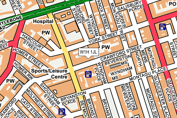 W1H 1JL map - OS OpenMap – Local (Ordnance Survey)