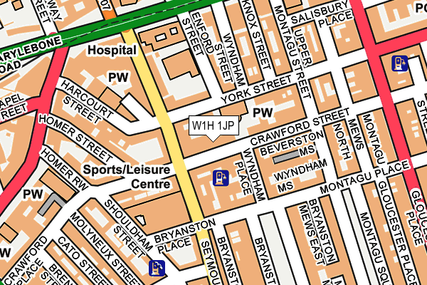 W1H 1JP map - OS OpenMap – Local (Ordnance Survey)