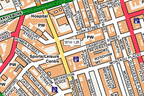 W1H 1JR map - OS OpenMap – Local (Ordnance Survey)