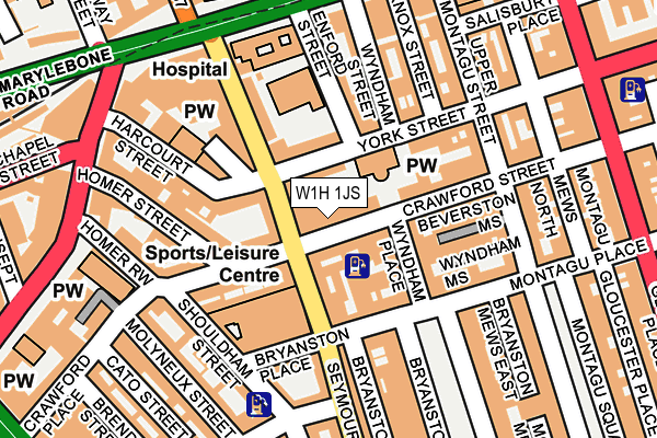 W1H 1JS map - OS OpenMap – Local (Ordnance Survey)