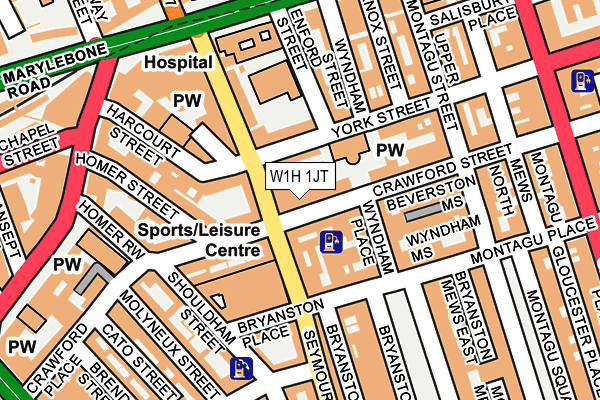 W1H 1JT map - OS OpenMap – Local (Ordnance Survey)