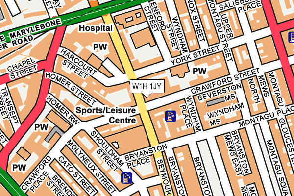 W1H 1JY map - OS OpenMap – Local (Ordnance Survey)