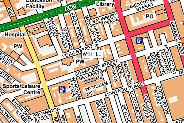 W1H 1LL map - OS OpenMap – Local (Ordnance Survey)