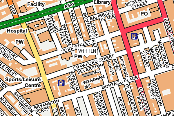 W1H 1LN map - OS OpenMap – Local (Ordnance Survey)