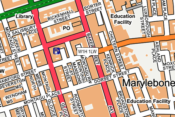 W1H 1LW map - OS OpenMap – Local (Ordnance Survey)