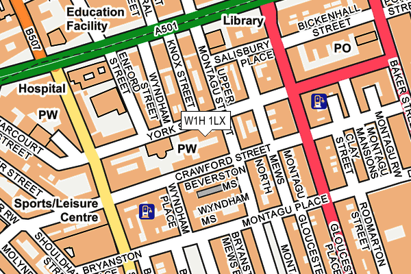 W1H 1LX map - OS OpenMap – Local (Ordnance Survey)