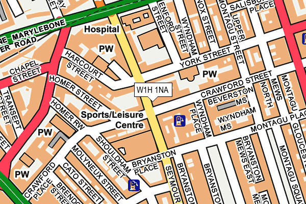W1H 1NA map - OS OpenMap – Local (Ordnance Survey)