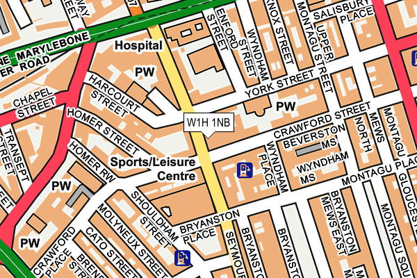 W1H 1NB map - OS OpenMap – Local (Ordnance Survey)