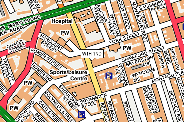W1H 1ND map - OS OpenMap – Local (Ordnance Survey)