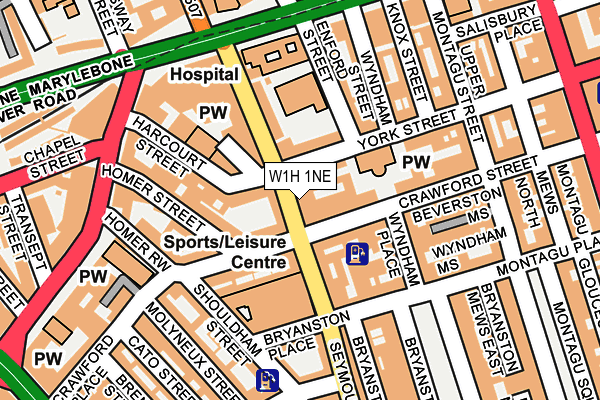 W1H 1NE map - OS OpenMap – Local (Ordnance Survey)