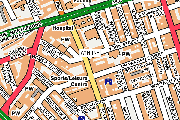 W1H 1NH map - OS OpenMap – Local (Ordnance Survey)