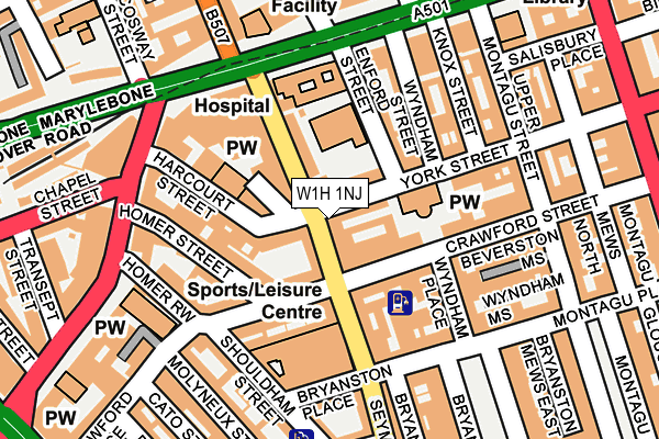 W1H 1NJ map - OS OpenMap – Local (Ordnance Survey)