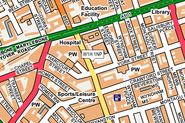 W1H 1NP map - OS OpenMap – Local (Ordnance Survey)