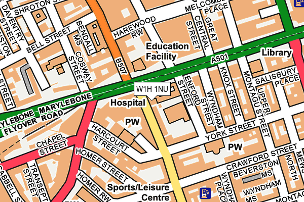 W1H 1NU map - OS OpenMap – Local (Ordnance Survey)