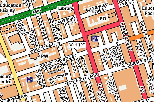 W1H 1PF map - OS OpenMap – Local (Ordnance Survey)