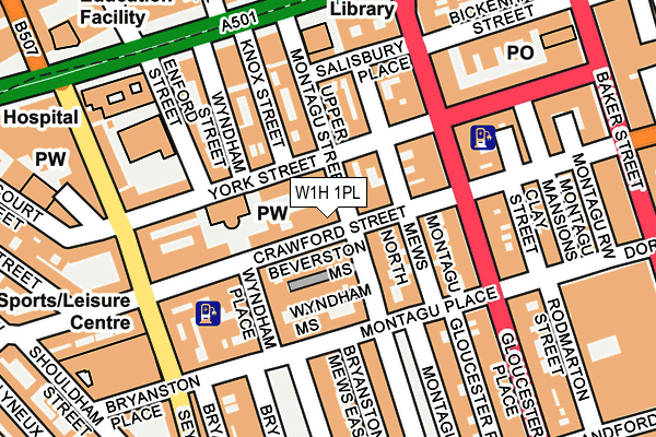 W1H 1PL map - OS OpenMap – Local (Ordnance Survey)