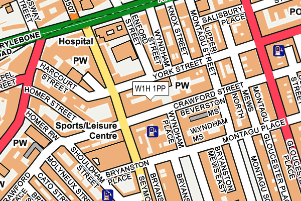 W1H 1PP map - OS OpenMap – Local (Ordnance Survey)