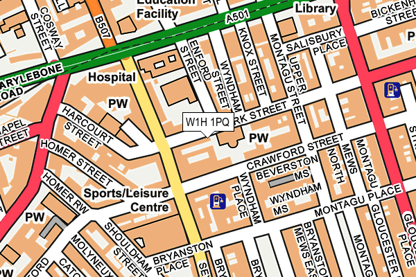 W1H 1PQ map - OS OpenMap – Local (Ordnance Survey)