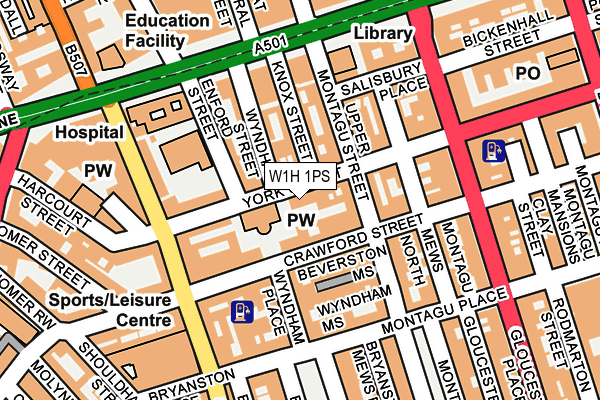 W1H 1PS map - OS OpenMap – Local (Ordnance Survey)