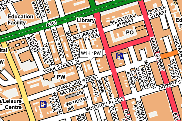 W1H 1PW map - OS OpenMap – Local (Ordnance Survey)