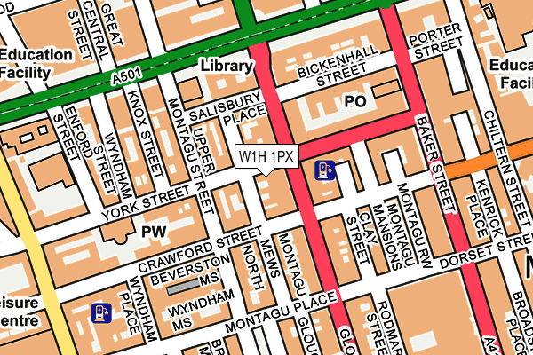 W1H 1PX map - OS OpenMap – Local (Ordnance Survey)