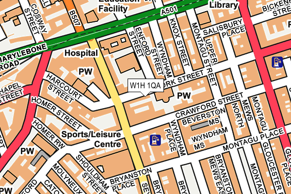 W1H 1QA map - OS OpenMap – Local (Ordnance Survey)