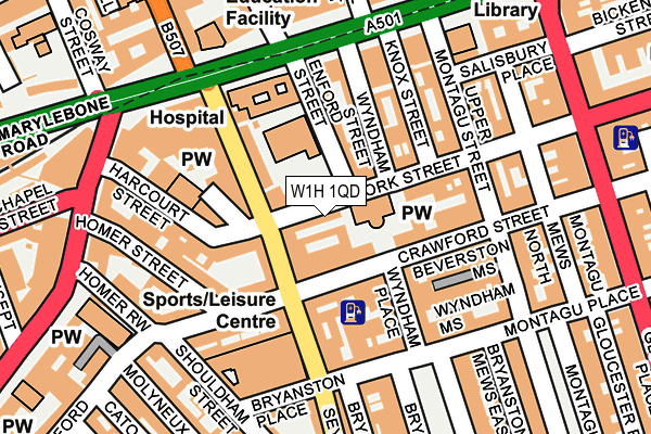 W1H 1QD map - OS OpenMap – Local (Ordnance Survey)