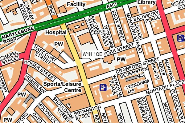 W1H 1QE map - OS OpenMap – Local (Ordnance Survey)