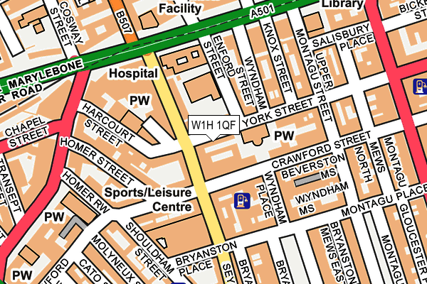 W1H 1QF map - OS OpenMap – Local (Ordnance Survey)
