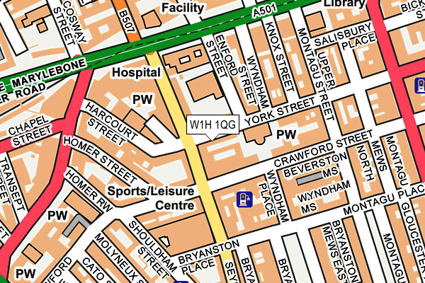 W1H 1QG map - OS OpenMap – Local (Ordnance Survey)