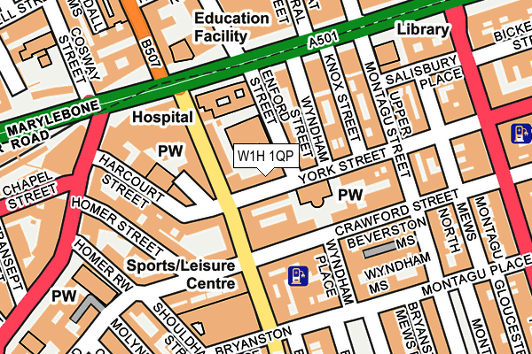 W1H 1QP map - OS OpenMap – Local (Ordnance Survey)