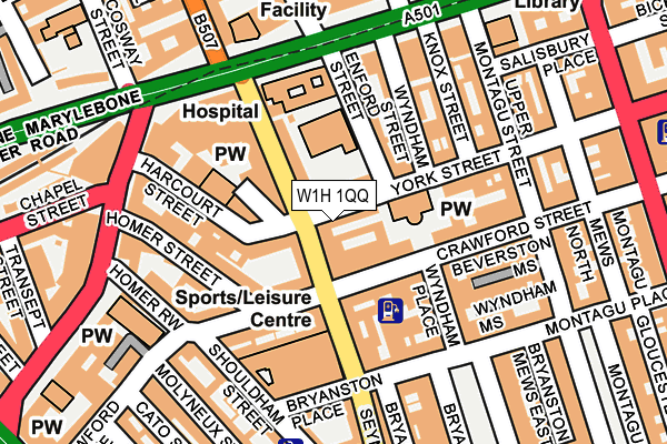 W1H 1QQ map - OS OpenMap – Local (Ordnance Survey)