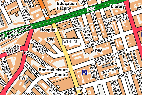 W1H 1QU map - OS OpenMap – Local (Ordnance Survey)