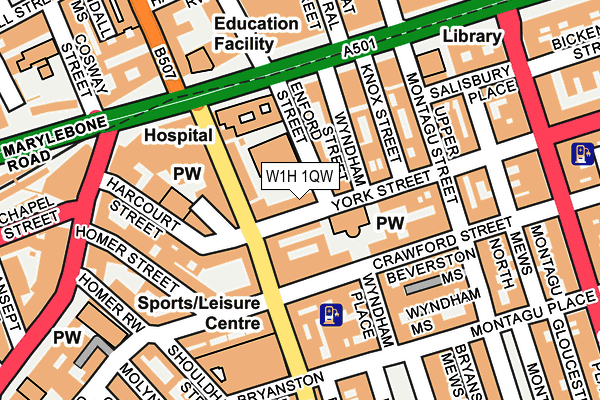W1H 1QW map - OS OpenMap – Local (Ordnance Survey)