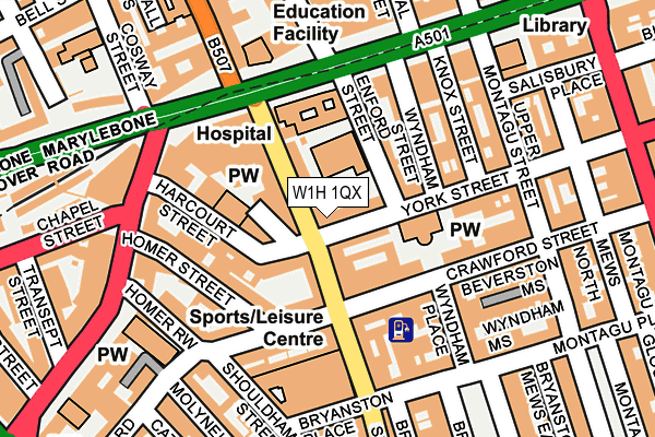 W1H 1QX map - OS OpenMap – Local (Ordnance Survey)