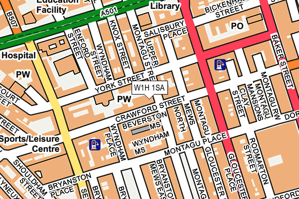 W1H 1SA map - OS OpenMap – Local (Ordnance Survey)