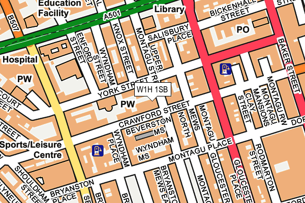 W1H 1SB map - OS OpenMap – Local (Ordnance Survey)