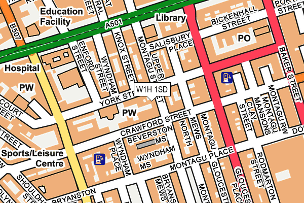 W1H 1SD map - OS OpenMap – Local (Ordnance Survey)