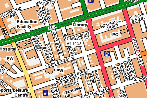 W1H 1SJ map - OS OpenMap – Local (Ordnance Survey)