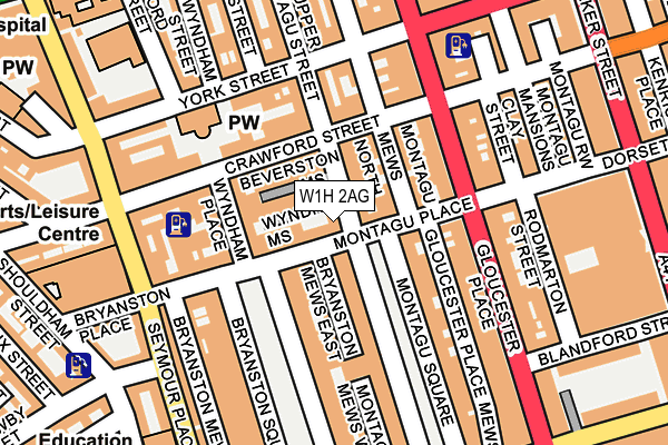 W1H 2AG map - OS OpenMap – Local (Ordnance Survey)