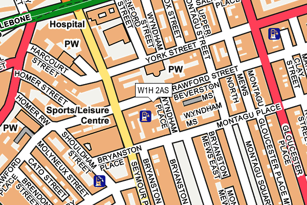 W1H 2AS map - OS OpenMap – Local (Ordnance Survey)