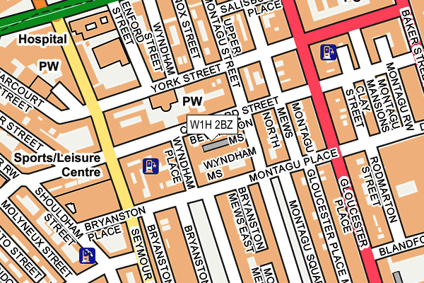 W1H 2BZ map - OS OpenMap – Local (Ordnance Survey)