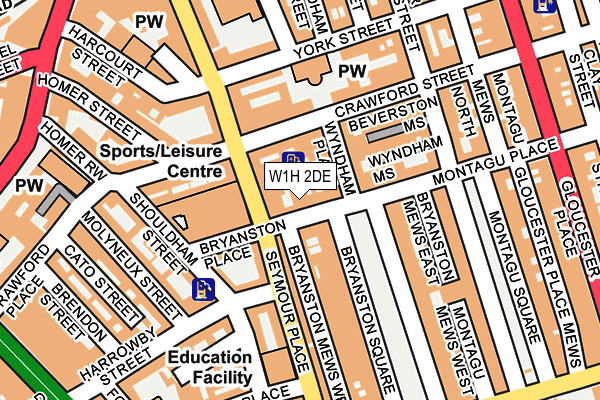 W1H 2DE map - OS OpenMap – Local (Ordnance Survey)