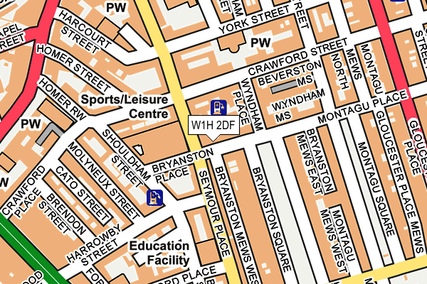 W1H 2DF map - OS OpenMap – Local (Ordnance Survey)