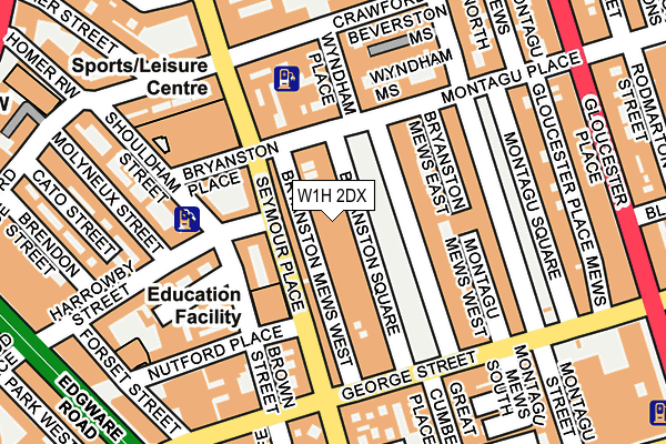 W1H 2DX map - OS OpenMap – Local (Ordnance Survey)